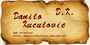 Danilo Kuculović vizit kartica